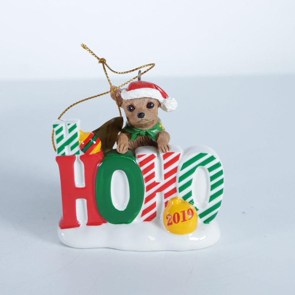 DANBURY MINT 2019 CHIHUAHUA DOG ORNAMENT Jolly Greetings - New In Box